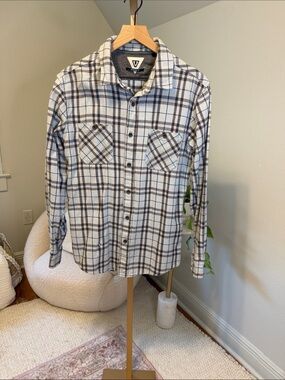 Vissla Men's Light Blue Plaid Button-Up Flannel